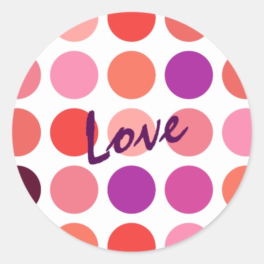 Grafische kleurrijke pokstippatroonmonogram ronde sticker (Voorkant)