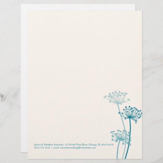 Grafische koeien van moderne bloem, peterselie pos custom briefhoofd (Voorkant / Achterkant)