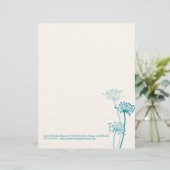 Grafische koeien van moderne bloem, peterselie pos gepersonaliseerd briefhoofd (Staand voorkant)