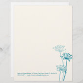 Grafische koeien van moderne bloem, peterselie pos gepersonaliseerd briefhoofd (Voorkant / Achterkant)