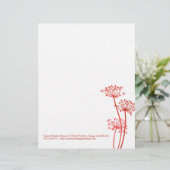 Grafische koeien van rode bloem, peterselie postko persoonlijk briefhoofd (Staand voorkant)