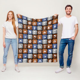 Grafische koffie-pictogrammen fleece deken