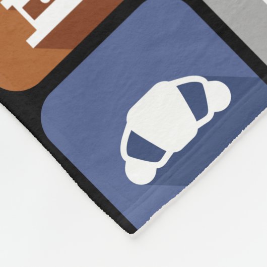 Grafische koffie-pictogrammen fleece deken (Hoek)
