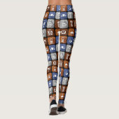 Grafische koffie-pictogrammen leggings (Achterkant)