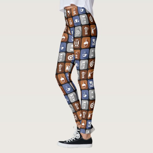 Grafische koffie-pictogrammen leggings (Links)