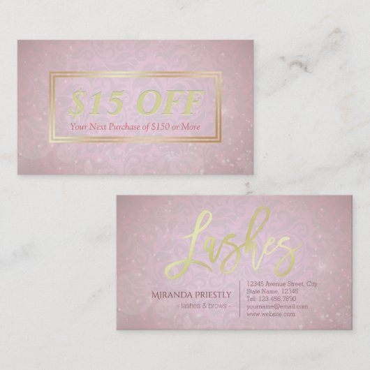 Grafische korting Coupon Makeup Beauty Salon Pink (Voorkant / Achterkant)