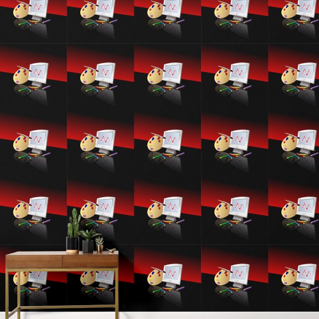 Grafische kunst behang (Hal)