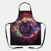 Grafische kunst, Cosmic Paarse Wolf Illustratie Schort (Voorkant)