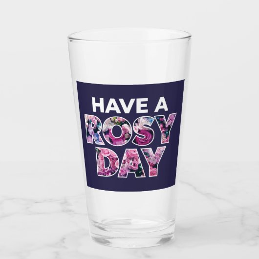Grafische kunst: "Een rooskleurige dag" Glas (Voorkant)