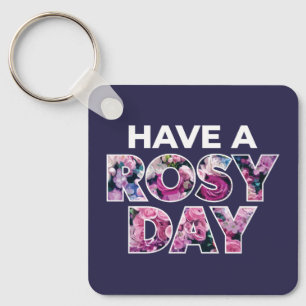 Grafische kunst: "Een rooskleurige dag" Sleutelhanger