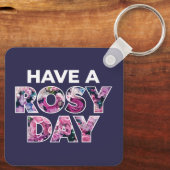 Grafische kunst: "Een rooskleurige dag" Sleutelhanger (Achterkant)
