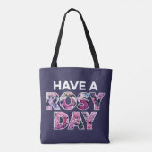 Grafische kunst: "Een rooskleurige dag" Tote Bag (Achterkant)