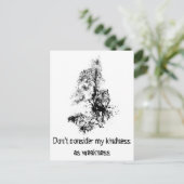 Grafische kunst Gray Wolf Wildlife Kindness Quote Briefkaart (Staand voorkant)