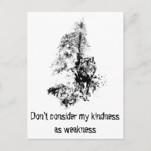 Grafische kunst Gray Wolf Wildlife Kindness Quote Briefkaart