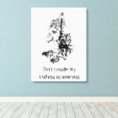 Grafische kunst Gray Wolf Wildlife Kindness Quote Canvas Afdruk (Insitu (Houten vloer))