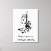 Grafische kunst Gray Wolf Wildlife Kindness Quote Canvas Afdruk (Voorkant)