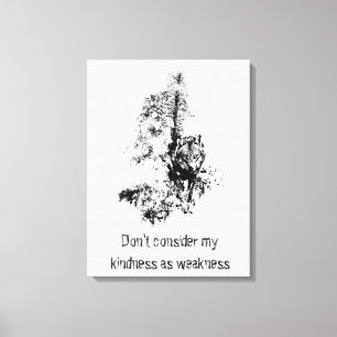 Grafische kunst Gray Wolf Wildlife Kindness Quote Canvas Afdruk
