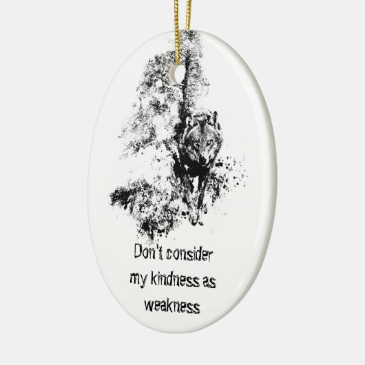 Grafische kunst Gray Wolf Wildlife Kindness Quote Keramisch Ornament (Links)