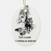 Grafische kunst Gray Wolf Wildlife Kindness Quote Keramisch Ornament (Achterkant)