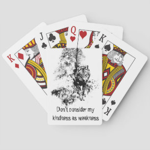Grafische kunst Gray Wolf Wildlife Kindness Quote Pokerkaarten