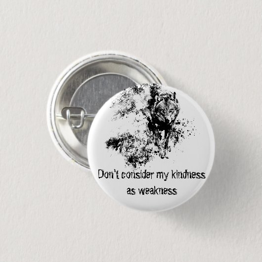 Grafische kunst Gray Wolf Wildlife Kindness Quote Ronde Button 3,2 Cm (Voorkant /achterkant)