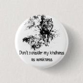 Grafische kunst Gray Wolf Wildlife Kindness Quote Ronde Button 3,2 Cm (Voorkant)