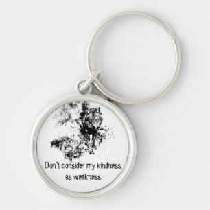 Grafische kunst Gray Wolf Wildlife Kindness Quote Sleutelhanger