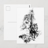 Grafische kunst Grijze Wolf Natuur in het wild lev Briefkaart (Voorkant / Achterkant)