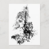 Grafische kunst Grijze Wolf Natuur in het wild lev Briefkaart (Voorkant)