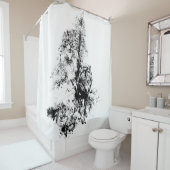 Grafische kunst Grijze Wolf Natuur in het wild lev Douchegordijn (In situ)