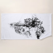 Grafische kunst Grijze Wolf Natuur in het wild lev Strandlaken (Voorkant)