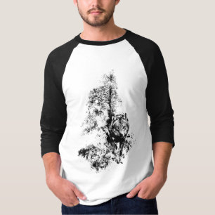 Grafische kunst Grijze Wolf Natuur in het wild lev T-shirt