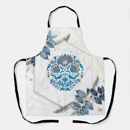 Grafische kunst, heldere Blauwgroen Mandala-illust Schort (Voorkant)