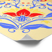 Grafische kunst, illustratie roze lentevloeren poster (Hoek)