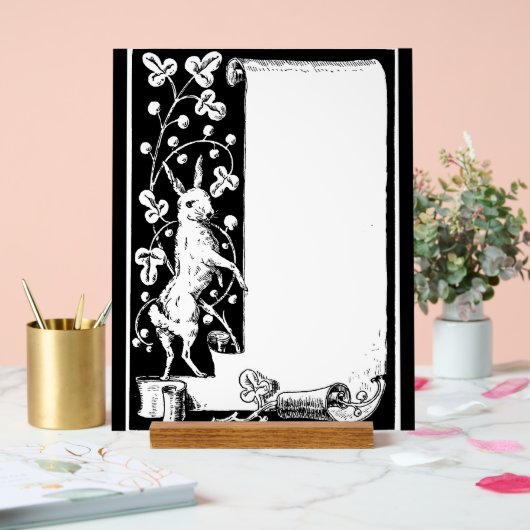 Grafische kunst konijn en scroll acryl teken acryl bord (Huwelijk)