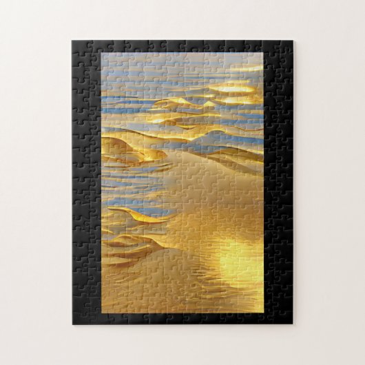 Grafische kunst met gouden zanden legpuzzel (Verticaal)