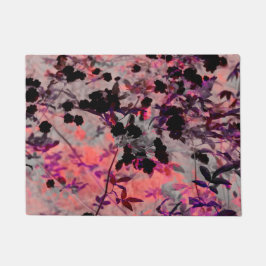 Grafische kunst met rode zwarte bloem deurmat