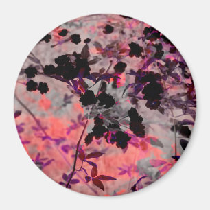 Grafische kunst met rode zwarte bloem magneet