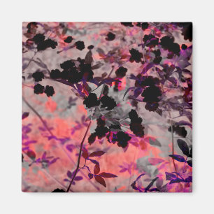 Grafische kunst met rode zwarte bloem magneet