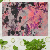 Grafische kunst met rode zwarte bloem theedoek (Gevouwen)