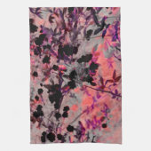 Grafische kunst met rode zwarte bloem theedoek (Verticaal)