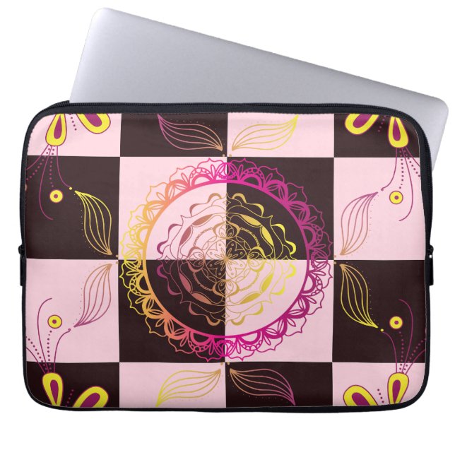 Grafische kunst, Mystic Checkerboard Laptop Sleeve (Voorkant)