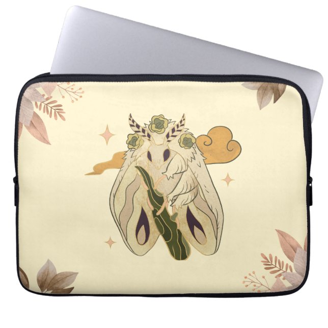 Grafische Kunst, Mystieke Moth Laptop Sleeve (Voorkant)