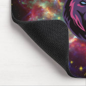 Grafische kunst, Paarse illustratie Kosmische Wolf Muismat (Hoek)