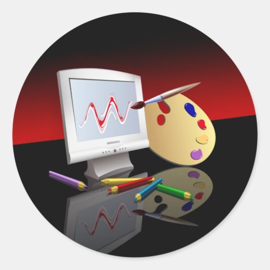 Grafische kunst ronde sticker (Voorkant)