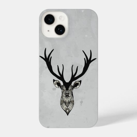 Grafische kunst Stag Deer Animal Art iPhone Hoesje (Achterkant)