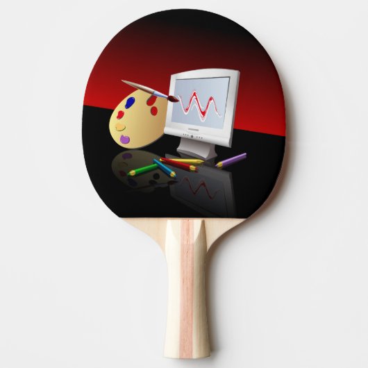 Grafische kunst tafeltennisbatje (Voorkant)