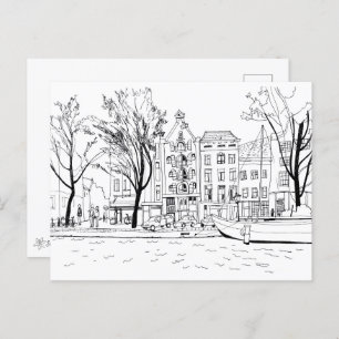 Grafische kunst van Amsterdam Briefkaart