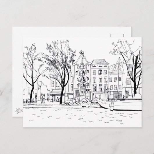 Grafische kunst van Amsterdam Briefkaart (Voorkant / Achterkant)