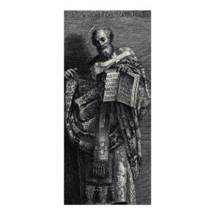 Grafische kunst van Sint-Athanasius van Alexandrië Reclamekaart